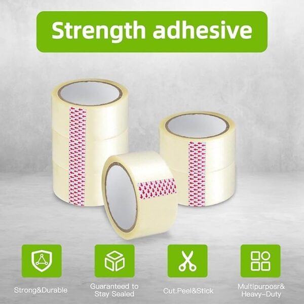 1 Roll Packing Tape, 2 inches x 50 yards Strong Heavy Duty Packaging Tape for Sealing Parcel Boxes, Moving Boxes Houses, Large Postal Bags, Office Supplies, Green